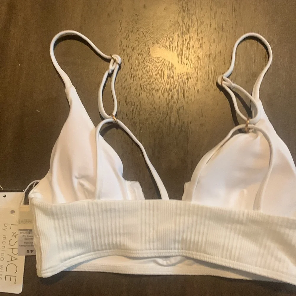 NWT L*Space Women's Siren Bikini Top White - Picture 9 of 16